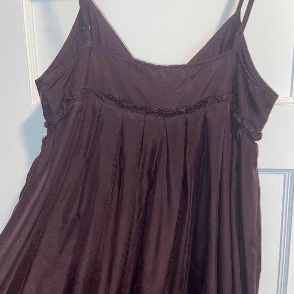 Y2K Fashion Gap Silk Babydoll Slip Dress - Eggplant Purple - Picture 4 of 10
